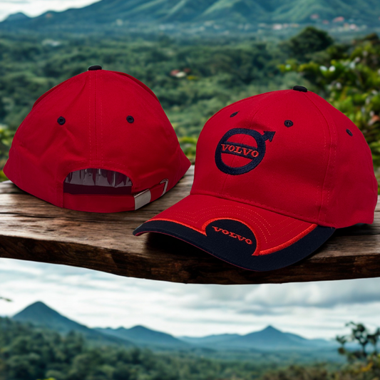 Gorra Volvo – Bordado 3D, ajustable, algodón premium