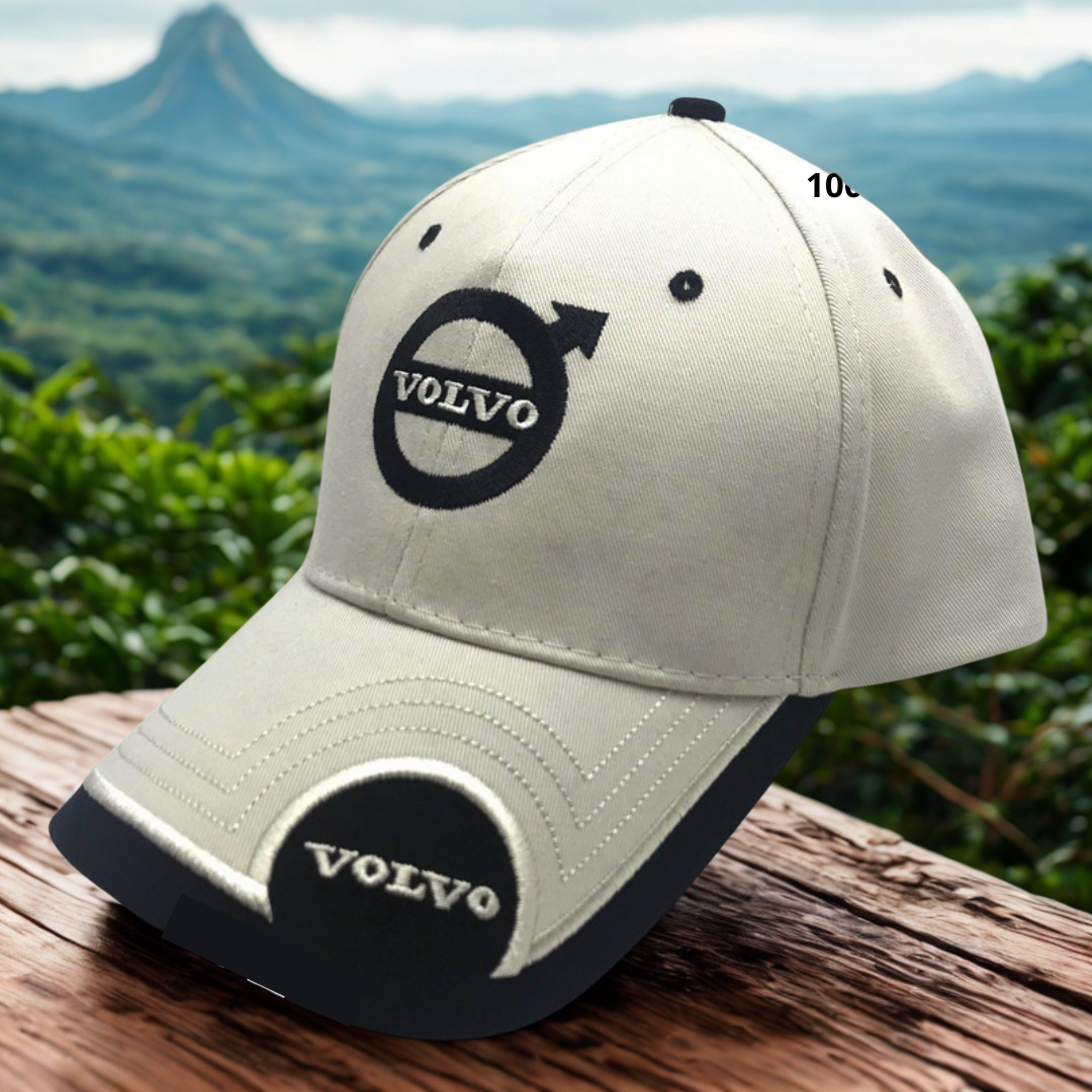 Gorra Volvo – Bordado 3D, ajustable, algodón premium