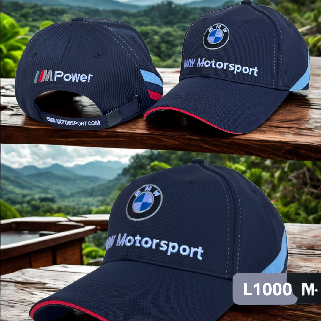 Gorra deportiva BMW & AMG – Bordado 3D, ajustable, algodón/poliéster