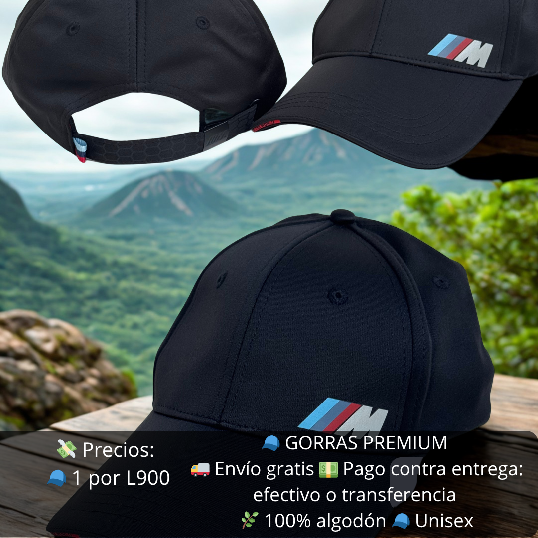 Gorra deportiva BMW & AMG – Bordado 3D, ajustable, algodón/poliéster