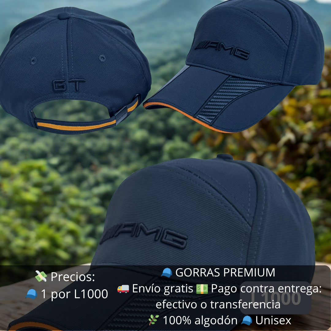 Gorra deportiva BMW & AMG – Bordado 3D, ajustable, algodón/poliéster