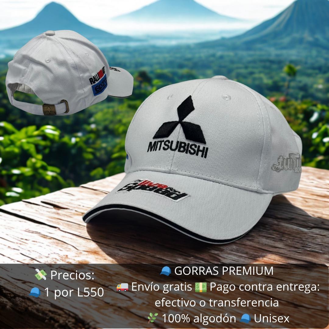 Gorra Mitsubishi – Bordado 3D, algodón premium, ajustable