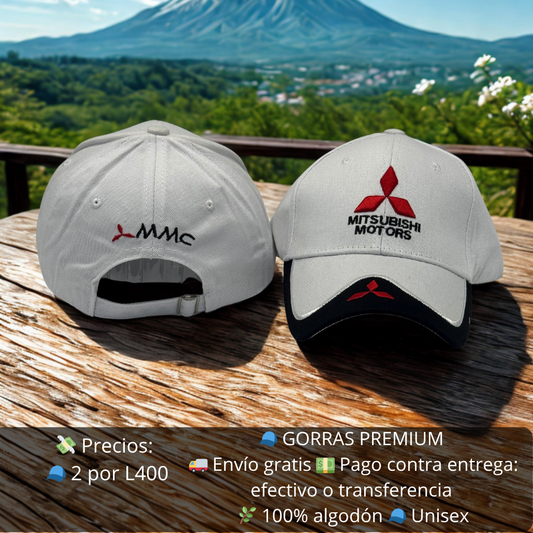 Gorra Mitsubishi – Bordado 3D, algodón premium, ajustable