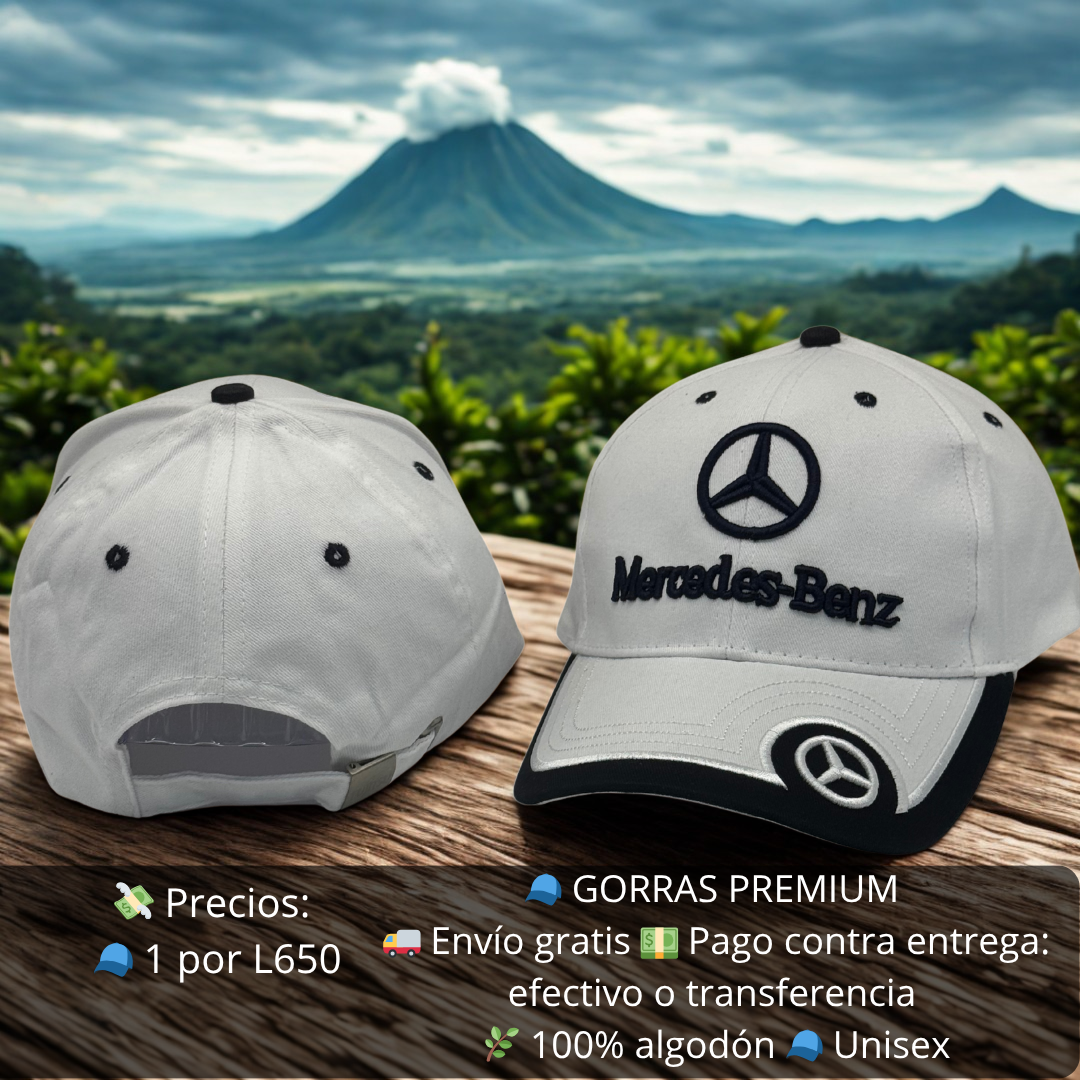 Gorra Mercedes-Benz | Logo Bordado 3D | Ajustable