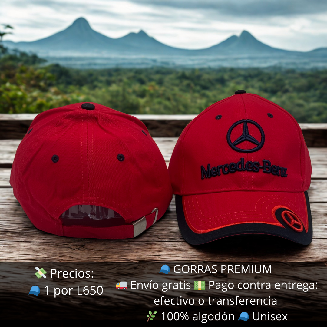 Gorra Mercedes-Benz | Logo Bordado 3D | Ajustable