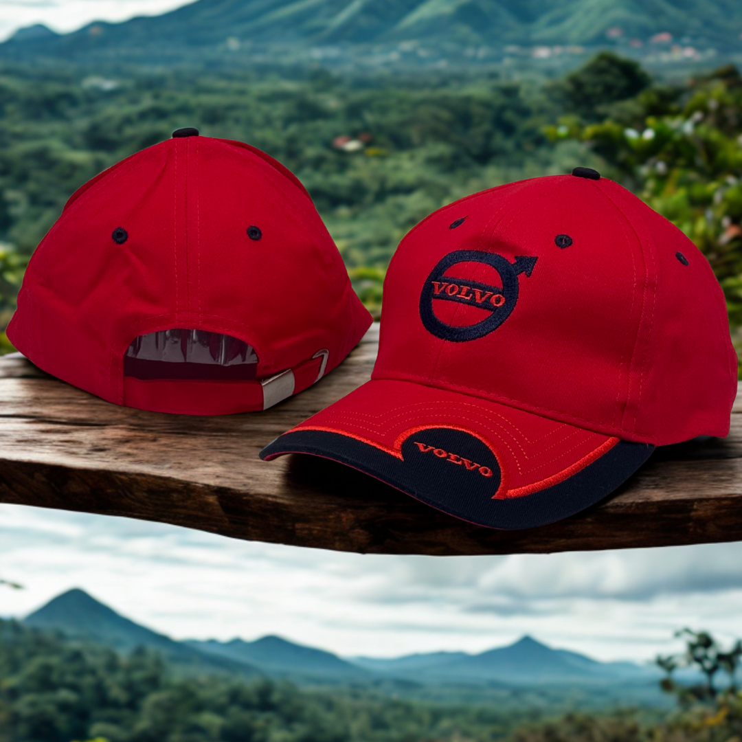 Gorra Volvo – Bordado 3D, ajustable, algodón premium